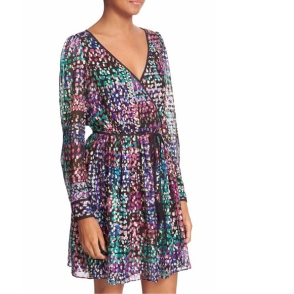 1084 NWT Kate Spade Metallic Multi Dot Mini Dress Size 0 - Picture 3 of 9